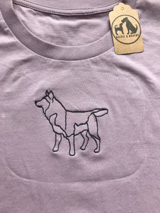 Embroidered Husky T-shirt - Gifts for husky / Alaskan malamute lovers and owners