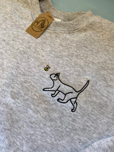 Spring Cat Outline Sweatshirt - Gifts for cat owners and lovers.