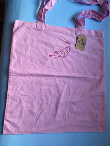 OLD STOCK CAT STRETCH TOTE BAG - Baby pink