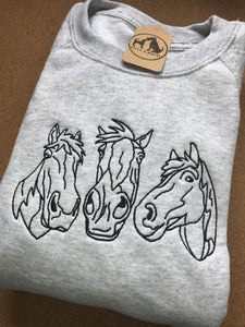Embroidered Horse Sweatshirt - Gifts for horse lovers and riders