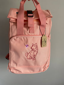 Spring Dog Breed Outline Backpack for Dog Lovers and Owners- colourful embroidered compact rucksack for your adventures