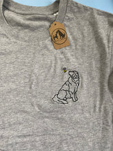 Load image into Gallery viewer, Leonberger Outline T-shirt - embroidered Leonberger organic tee for dog lovers and owners
