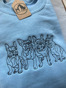 Embroidered French Bulldog Sweatshirt- Gifts for Frenchie lovers