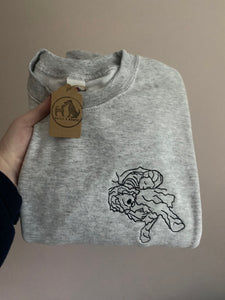 Custom Embroidered Human & Pet Sweatshirt - For Animal Lovers