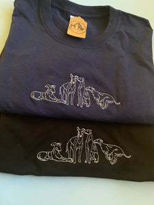 OLD STOCK SIGHTHOUND DOODLE T-SHIRT - S,m,l,XL