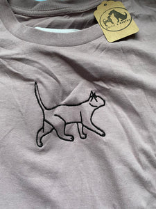 IMPERFECT- Cat T-shirt -XS-Lilac