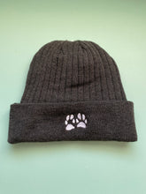 Load image into Gallery viewer, IMPERFECT- pawprint beanie charcoal
