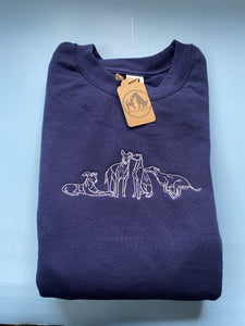 Embroidered Greyhound, Whippet, Lurcher, Sighthound, Galgo Sweatshirt