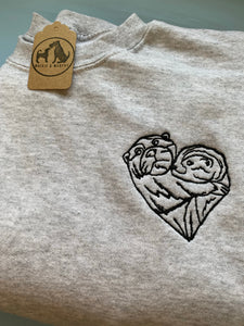 Heart Otter Sweatshirt - For animal Lovers