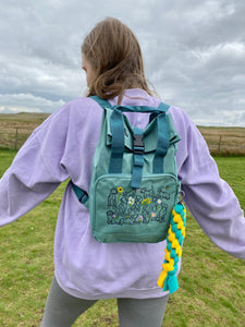Spring Dogs Backpack for Dog Lovers and Owners- colourful embroidered compact rucksack for your adventures