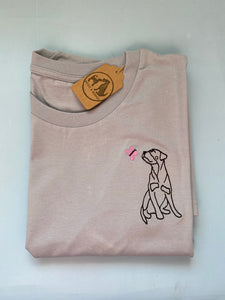 Rottweiler Outline T-shirt - embroidered rotty organic tee for dog lovers and owners