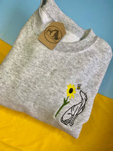 Load image into Gallery viewer, *ADD ON ITEM* Ukraine charity sunflower- add a sunflower to any existing spring time or silhouette sweatshirt
