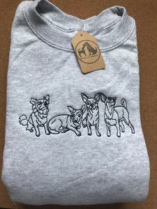 Embroidered Chihuahua Sweatshirt - For long or short haired chihuahua owners.
