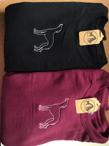 Embroidered Sighthound Silhouette Sweatshirt- Gifts for Whippet, greyhound, galgo, lurcher lovers and owners