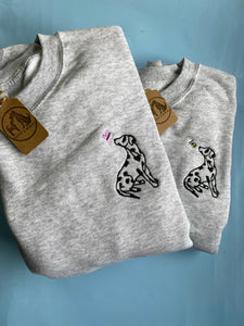 Spring Dalmatian Outline Sweatshirt - Gifts sporty dog owners and lovers.
