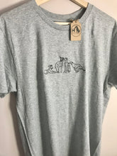 Load image into Gallery viewer, Embroidered Sighthound T-shirt- Organic tee for whippet, lurcher, greyhound lovers
