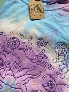 TIE DYE Intergalactic Dogs Organic T-shirt- Gifts for dog lovers and owners