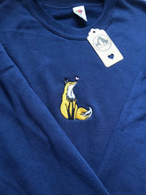 Load image into Gallery viewer, Fox and Butterfly Embroidered Sweatshirt for Fox Lovers
