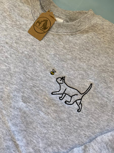 Spring Cat Outline Sweatshirt - Gifts for cat owners and lovers.