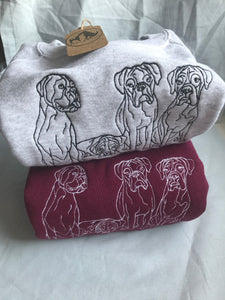 Embroidered Boxer Dog Sweatshirt - Gifts for boxer owners and lovers