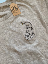 Load image into Gallery viewer, Spaniel Outline T-shirt - embroidered spaniel organic tee for dog lovers and owners
