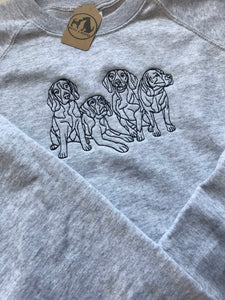 Embroidered Beagle Sweatshirt- Gifts for beagle lovers & owners