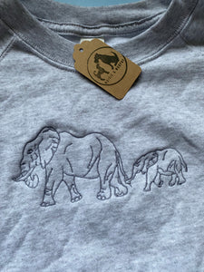 IMPERFECT Elephant sweatshirt- GREY L