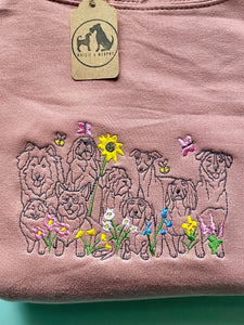 Wildflower Dogs Sweatshirt - Embroidered sweater for dog lovers