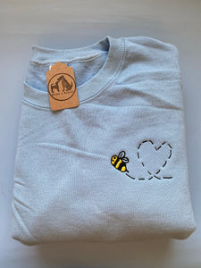 Bumblebee Heart Sweatshirt - Cute embroidered sweatshirt for animal lovers