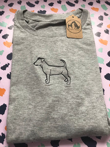Embroidered Jack Russell Terrier T-Shirt - Gifts for Jack Russell lovers and owners